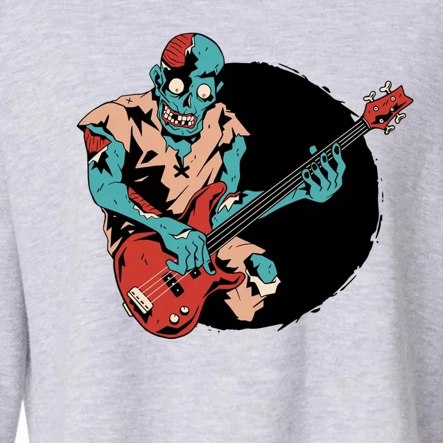 Zombie Playing Bass Cropped Pullover Crew