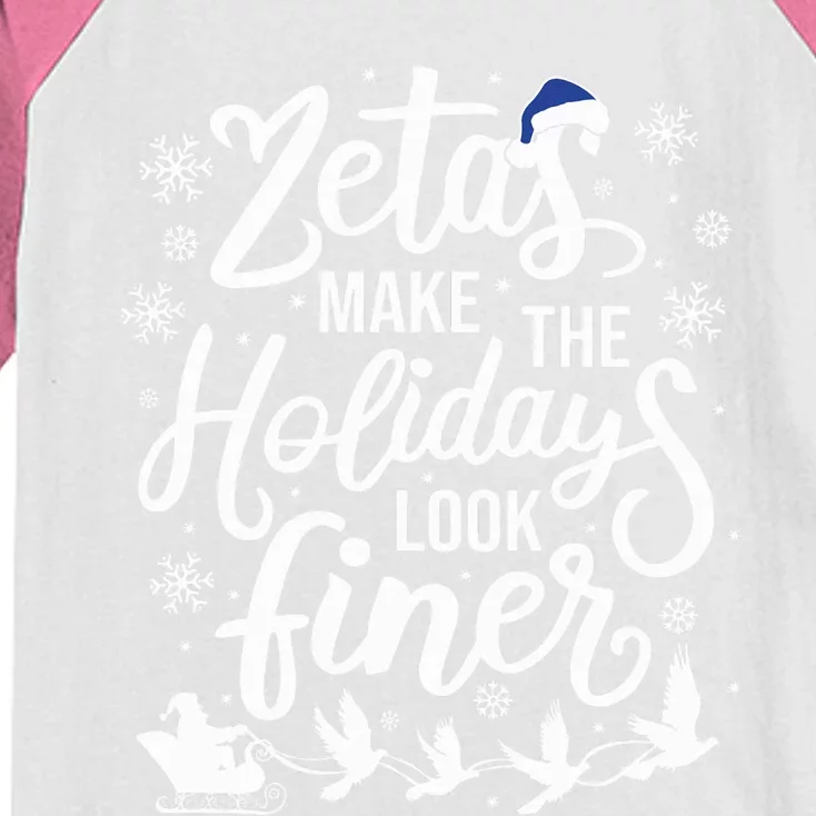 Zeta Phi Beta Sorority Sisterhood Xmas Kids Colorblock Raglan Jersey