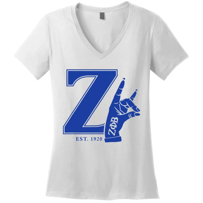 Zeta Phi Beta Sorority Est.1920 Sisterhood Women's V-Neck T-Shirt