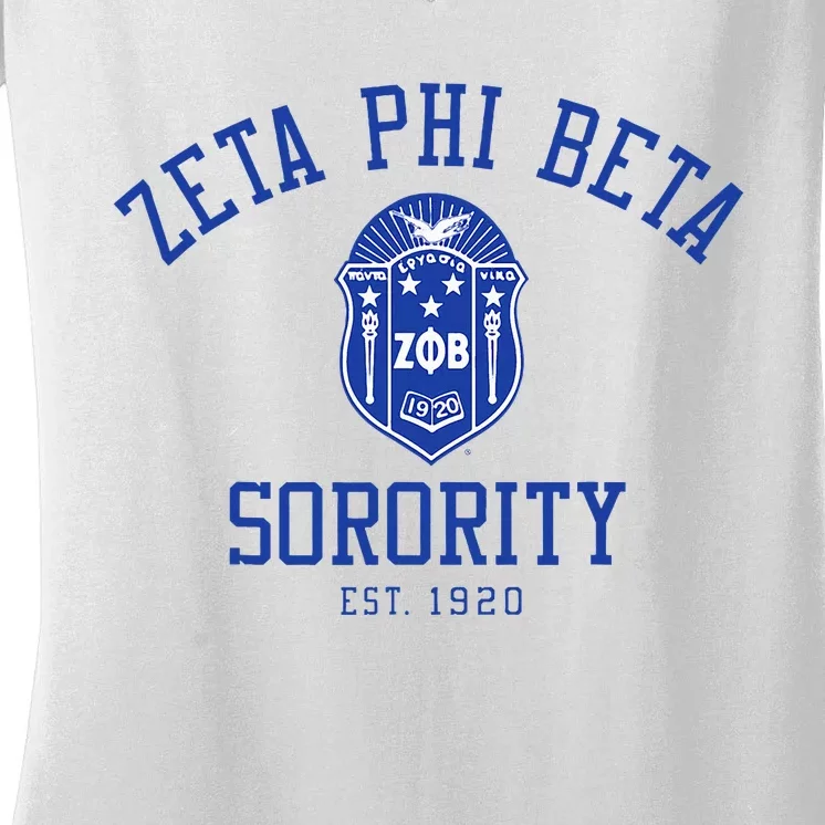 Zeta Phi Beta Sorority Est.1920 Sisterhood Women's V-Neck T-Shirt