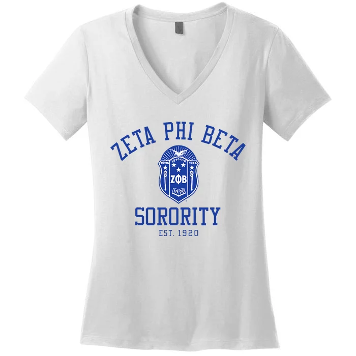 Zeta Phi Beta Sorority Est.1920 Sisterhood Women's V-Neck T-Shirt