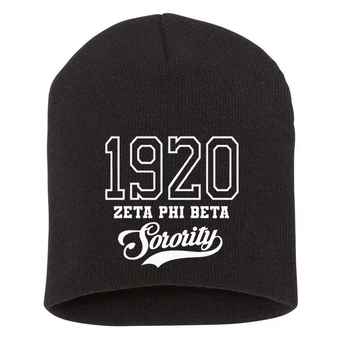 Zeta Phi Beta Sorority Est.1920 Sisterhood Short Acrylic Beanie