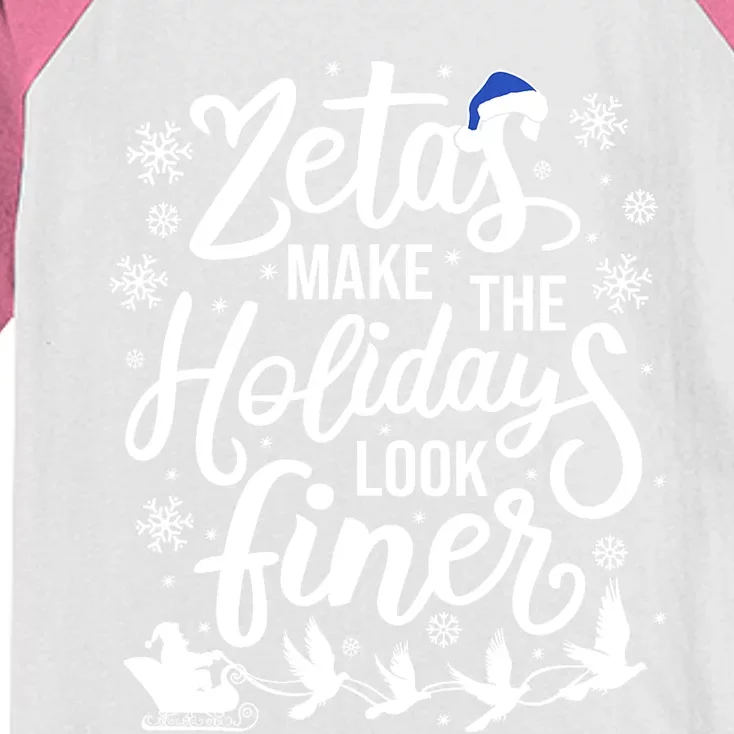 Zeta Phi Beta Sorority Sisterhood Christmas Kids Colorblock Raglan Jersey