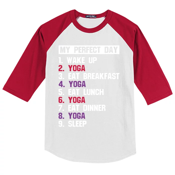 Zen Perfect Day Yoga Meditation Namaste Great Gift Kids Colorblock Raglan Jersey