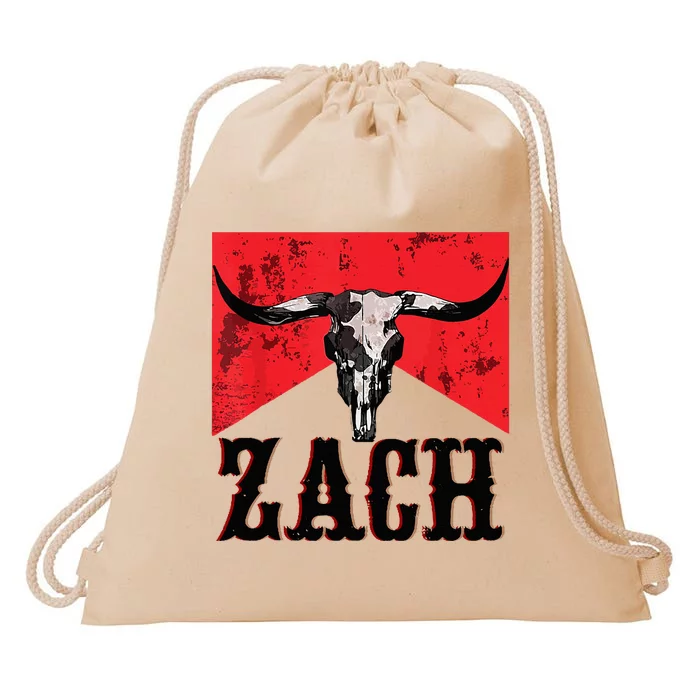 Zach Personalized First Name Country Music Cowboy Drawstring Bag