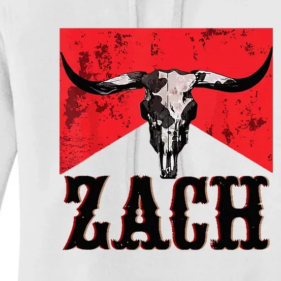 Zach Personalized First Name Country Music Cowboy Women's Pullover Hoodie