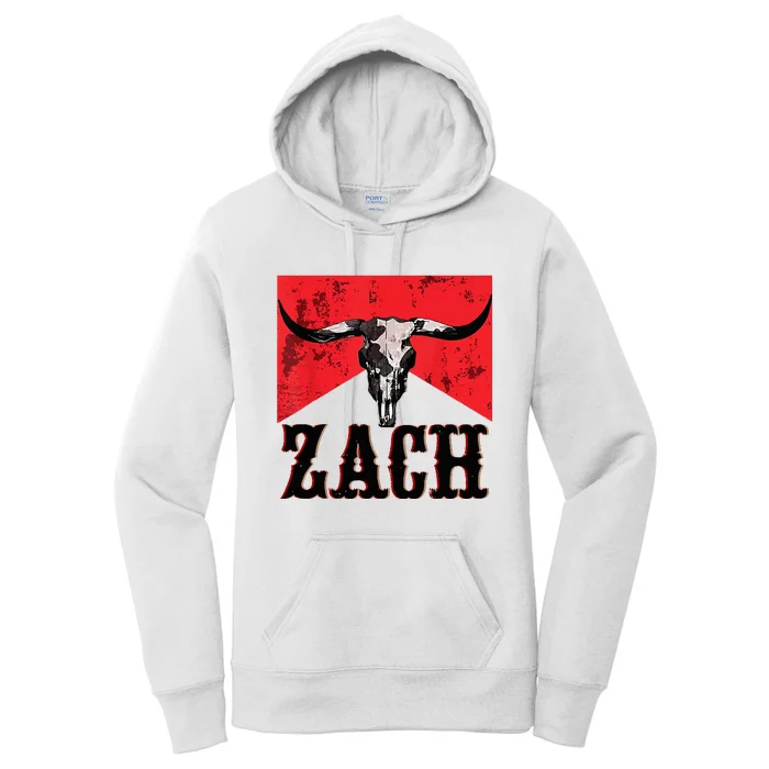 Zach Personalized First Name Country Music Cowboy Women's Pullover Hoodie