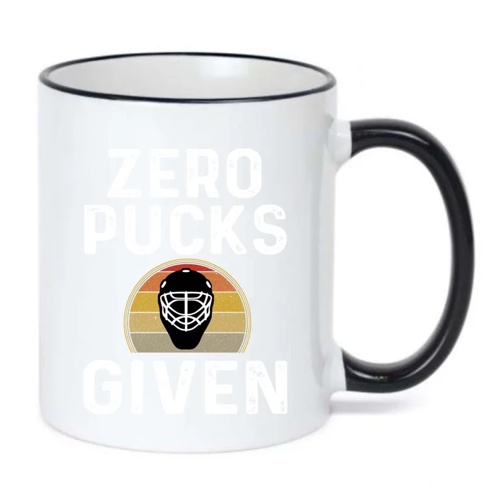 Zero Pucks Given Funny Hockey Goalie Player Retro Mask Gift Black Color Changing Mug