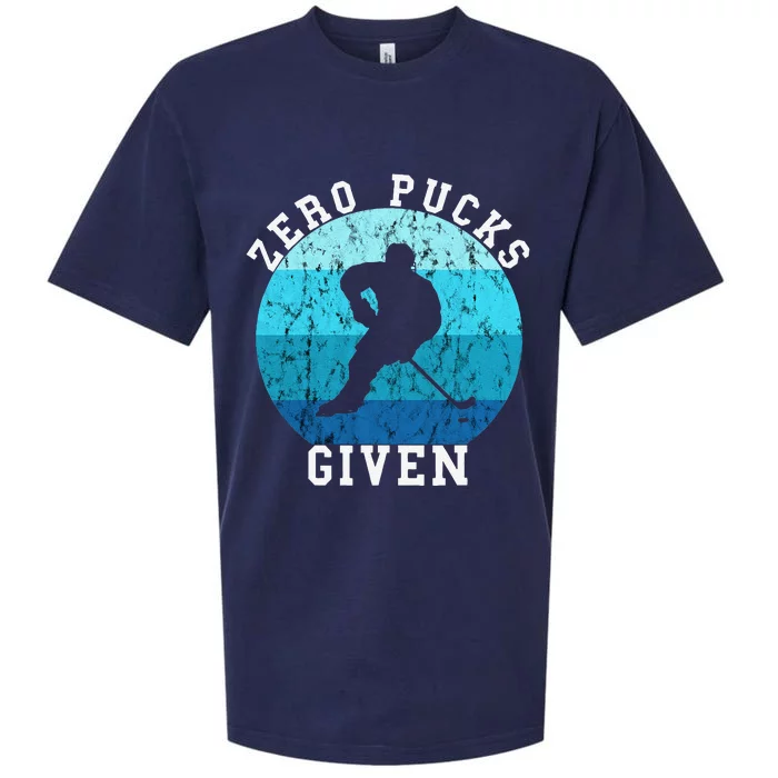 Zero Pucks Given Retro Ocean Water Ice Hockey Player Sueded Cloud Jersey T-Shirt