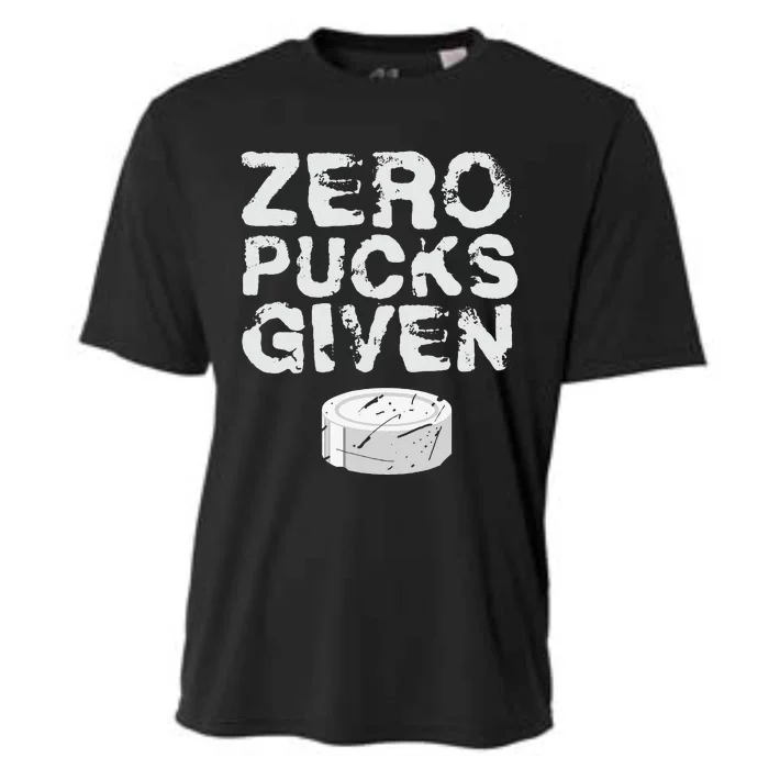 Zero Pucks Given Funny Fan Puck Hockey Player Cooling Performance Crew T-Shirt