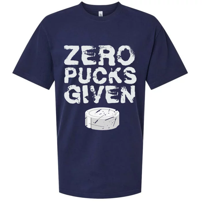 Zero Pucks Given Funny Fan Puck Hockey Player Sueded Cloud Jersey T-Shirt