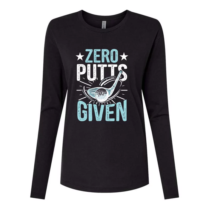 Zero Putts Given Funny Golfing Golf Womens Cotton Relaxed Long Sleeve T-Shirt