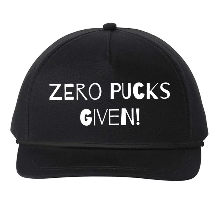 Zero Pucks Given Funny Gift Snapback Five-Panel Rope Hat