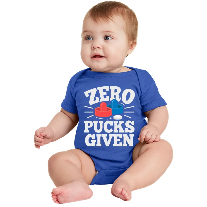 Zero Pucks Given Pun Air Hockey Fan Cool Gift Baby Bodysuit