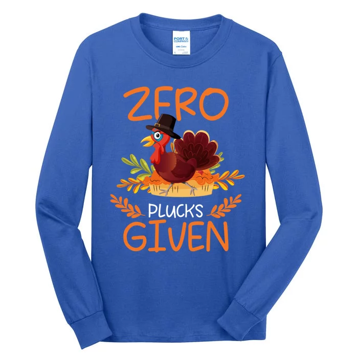 Zero Pucks Given Turkey Thanksgiving Day Pilgrim Gift Tall Long Sleeve T-Shirt