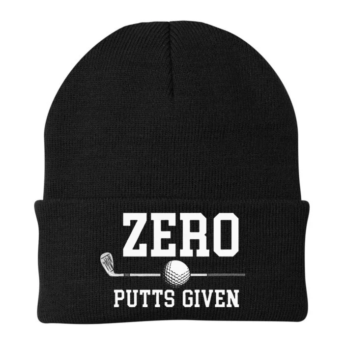 Zero Putts Given Golfer Golf Player Jokes Funny Golf Knit Cap Winter Beanie