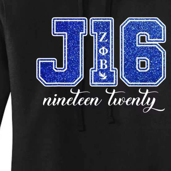 Zeta Phi Sorority Beta Nineteen Twenty 19 20 Line Sisterhood Women's Pullover Hoodie