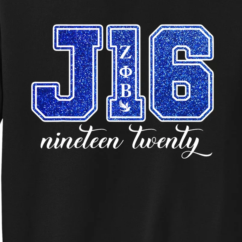 Zeta Phi Sorority Beta Nineteen Twenty 19 20 Line Sisterhood Tall Sweatshirt