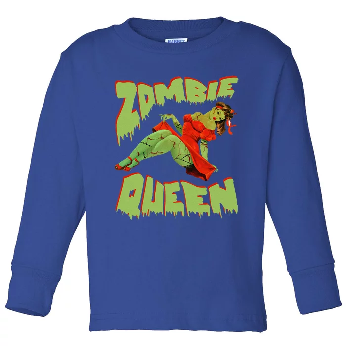 Zombie Pin Up Halloween Queen Cute Costume Apocalypse Toddler Long Sleeve Shirt