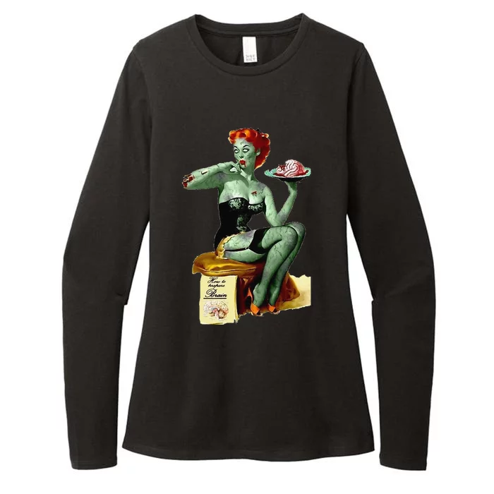 Zombie Pin Up Halloween Womens CVC Long Sleeve Shirt