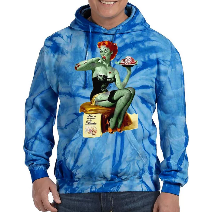 Zombie Pin Up Halloween Tie Dye Hoodie