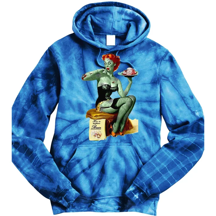 Zombie Pin Up Halloween Tie Dye Hoodie