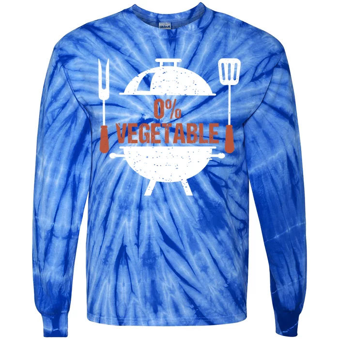 Zero Percent Vegetable Bbq Grill Barbecue Gift Tie-Dye Long Sleeve Shirt