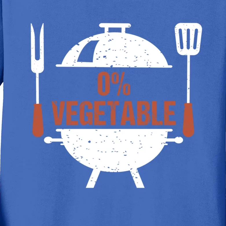 Zero Percent Vegetable Bbq Grill Barbecue Gift Kids Long Sleeve Shirt