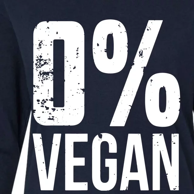 Zero Percent Vegan Funny BBQ Carnivore Meat Eater Womens Cotton Relaxed Long Sleeve T-Shirt