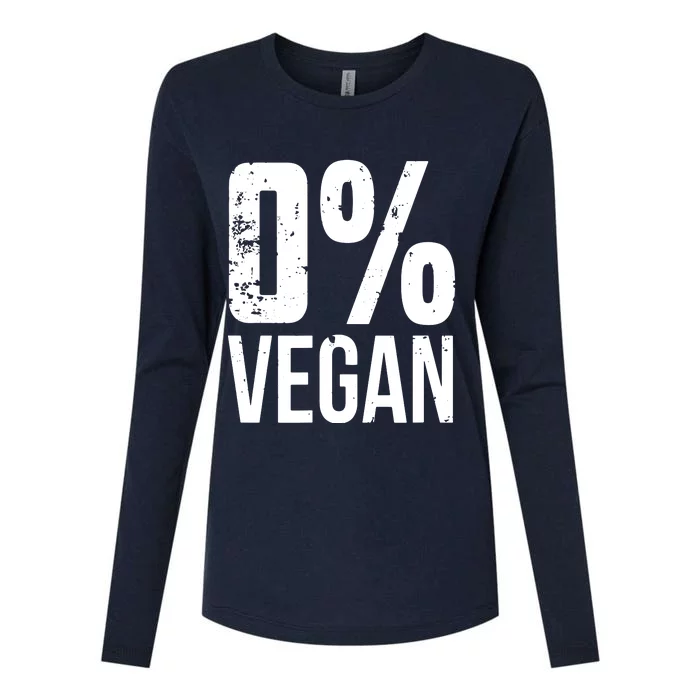 Zero Percent Vegan Funny BBQ Carnivore Meat Eater Womens Cotton Relaxed Long Sleeve T-Shirt