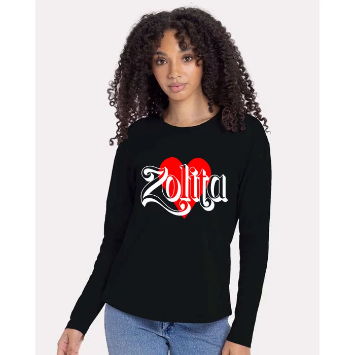 Zolita Queen Of Hearts Womens Cotton Relaxed Long Sleeve T-Shirt