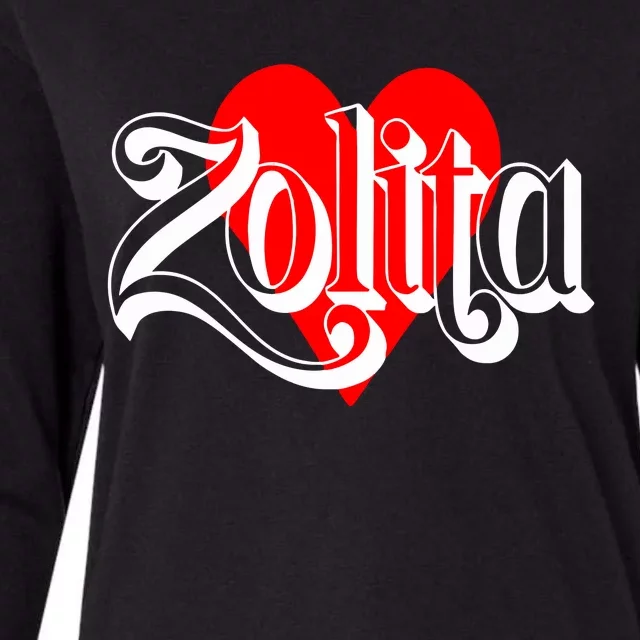 Zolita Queen Of Hearts Womens Cotton Relaxed Long Sleeve T-Shirt