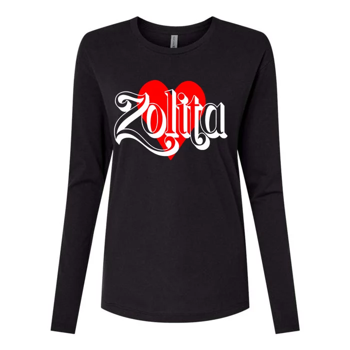 Zolita Queen Of Hearts Womens Cotton Relaxed Long Sleeve T-Shirt