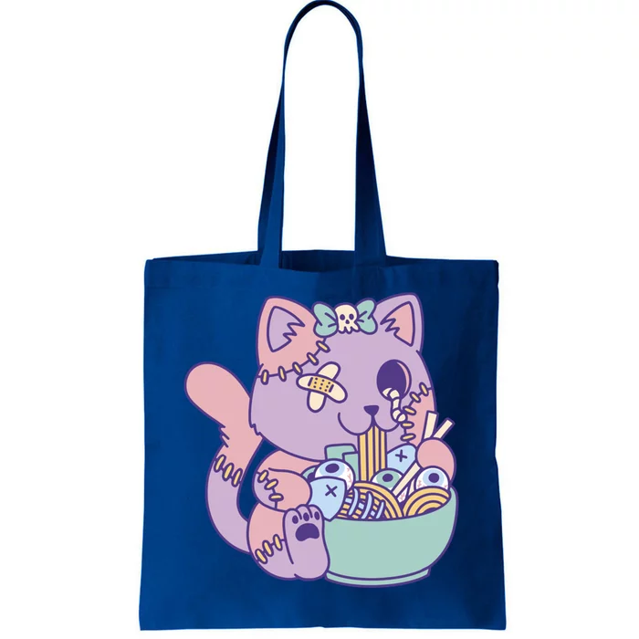 Zombie Ra Cat Witchy Witch Vibes Horror Funny Pastel Goth Gift Tote Bag