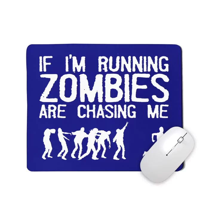 Zombie Running Design For Halloween Funny Running Mousepad