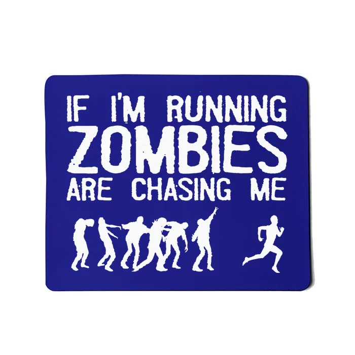 Zombie Running Design For Halloween Funny Running Mousepad