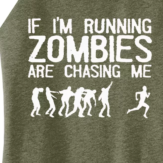 Zombie Running Design For Halloween Funny Running Women’s Perfect Tri Rocker Tank