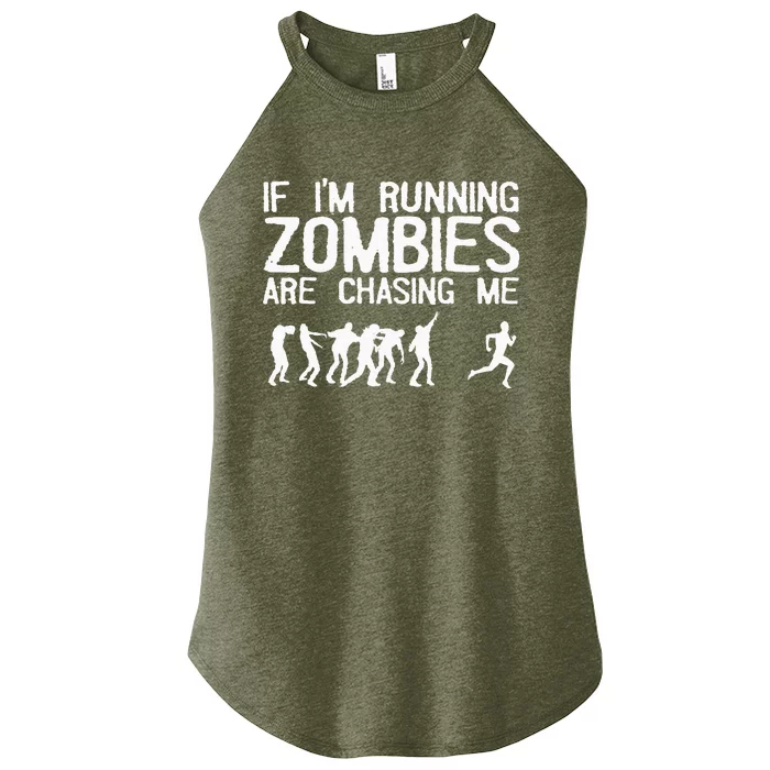 Zombie Running Design For Halloween Funny Running Women’s Perfect Tri Rocker Tank