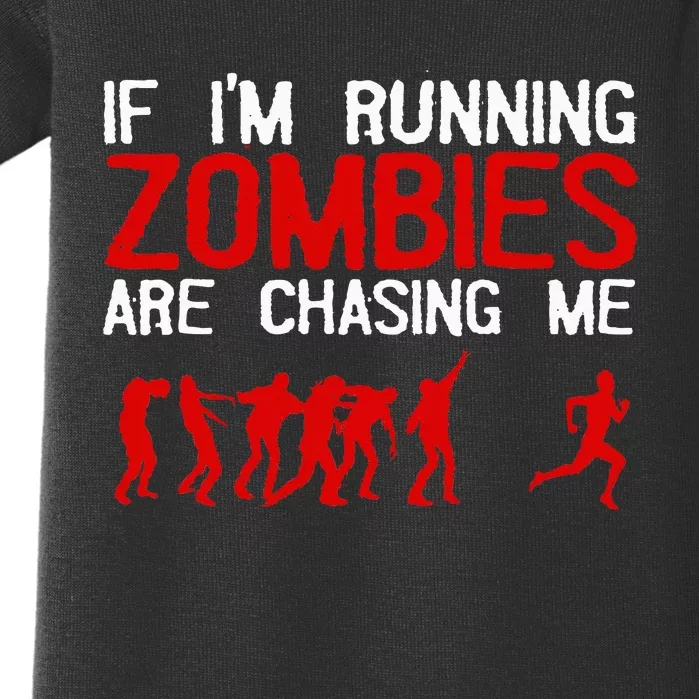 Zombie Running Design For Women Halloween Funny Running Baby Bodysuit