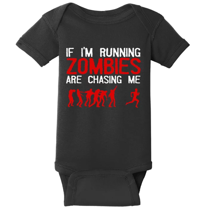 Zombie Running Design For Women Halloween Funny Running Baby Bodysuit