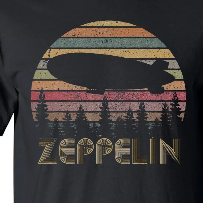 Zeppelin Retro Sunset 70s 80s Distressed Dirigible Tall T-Shirt