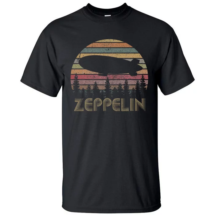 Zeppelin Retro Sunset 70s 80s Distressed Dirigible Tall T-Shirt