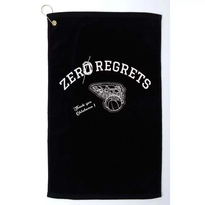 Zero Regrets Thank You Oklahoma Platinum Collection Golf Towel