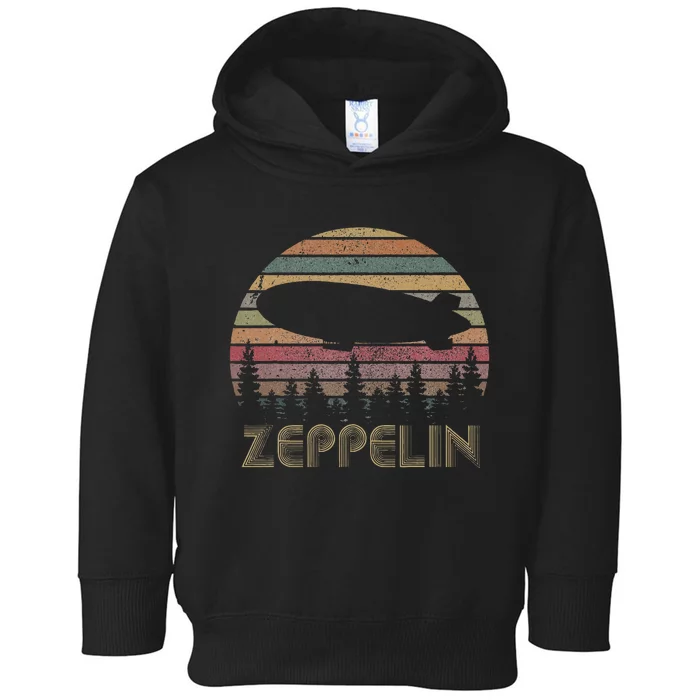 Zeppelin Retro Vintage Sunset 70s 80s Distressed Dirigible Toddler Hoodie