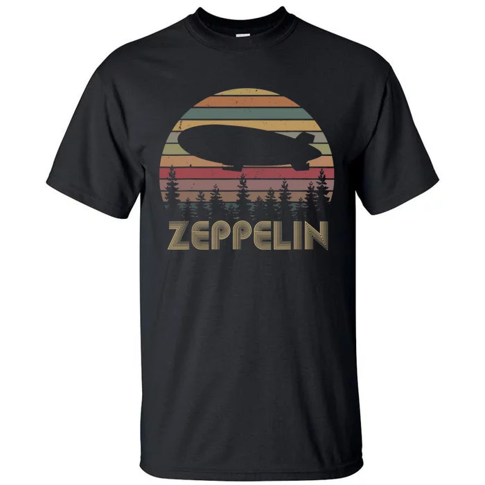 Zeppelin Retro Vintage Sunset 70s 80s Distressed Dirigible Tall T-Shirt