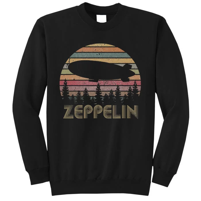 Zeppelin Retro Vintage Sunset 70s 80s Distressed Dirigible Sweatshirt