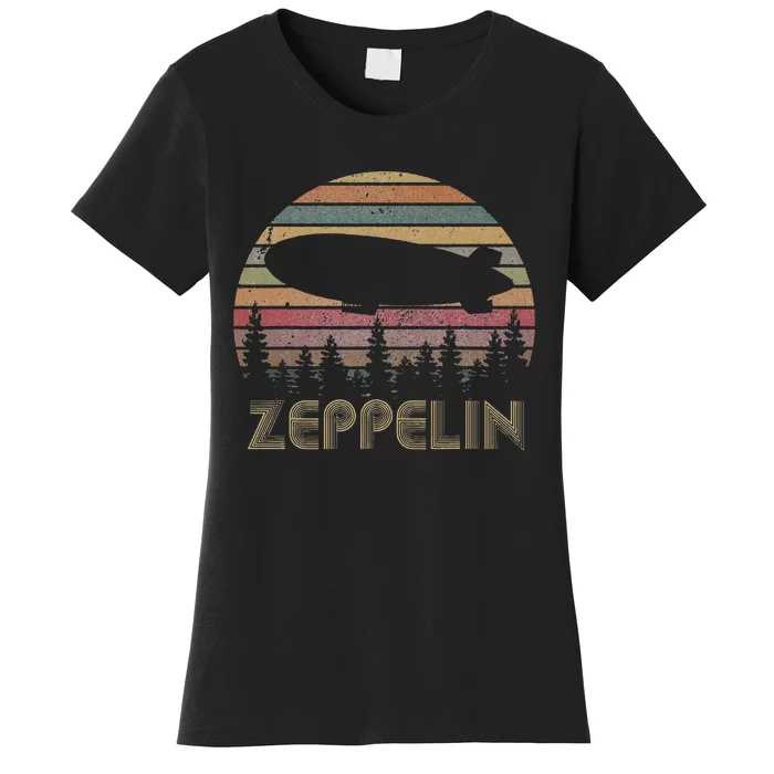 Zeppelin Retro Vintage Sunset 70s 80s Distressed Dirigible Women's T-Shirt