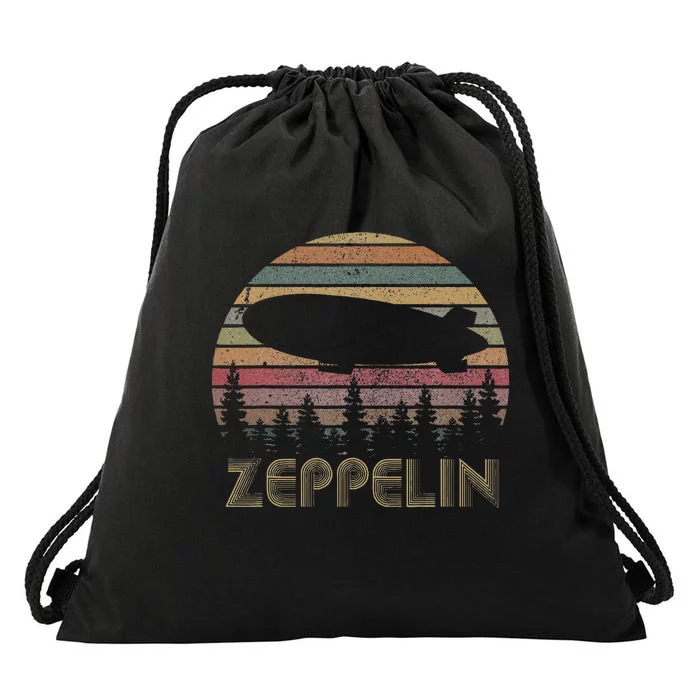 Zeppelin Retro Vintage Sunset 70s 80s Drawstring Bag