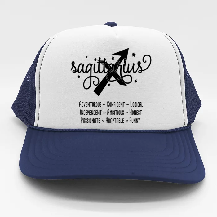 Zodiac Sagittarius Characteristics Gift Trucker Hat