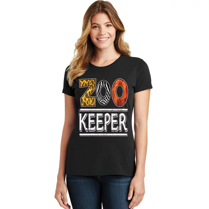 Zookeeper Safari Costume Adult Animal Print Zoo Keeper Women's T-Shirt